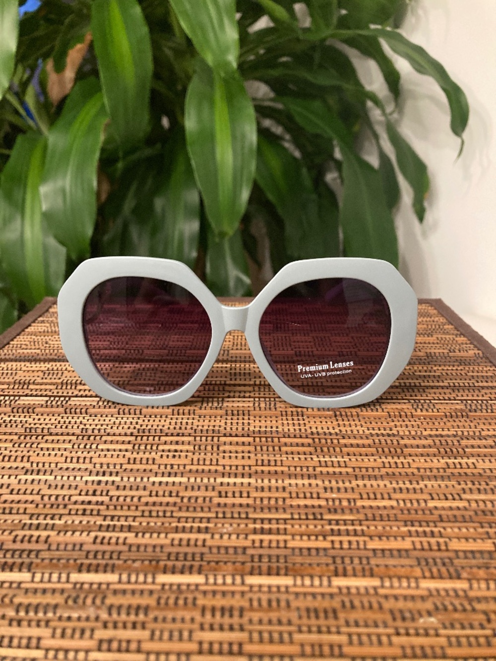 Large Unique Angular Fashion Sunglasses (5570) Matte Blue